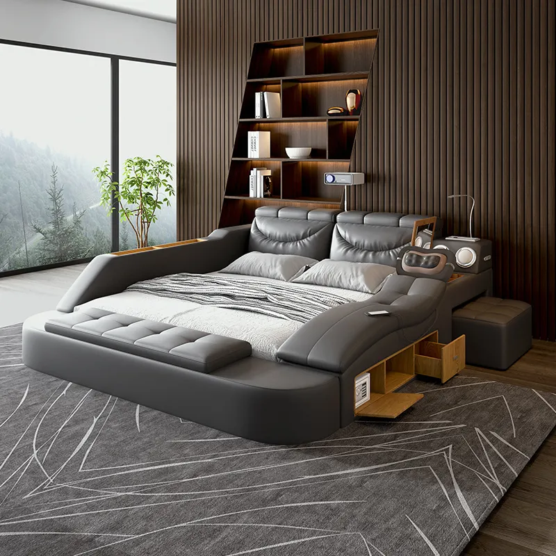 Giường ngủ bằng gỗ có ngăn kéo chứa đồ hiện đại