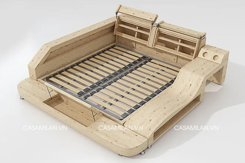 Khung gỗ giường ngủ massage thông minh GSB25