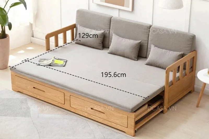 Ghế gấp thành giường gỗ thông minh