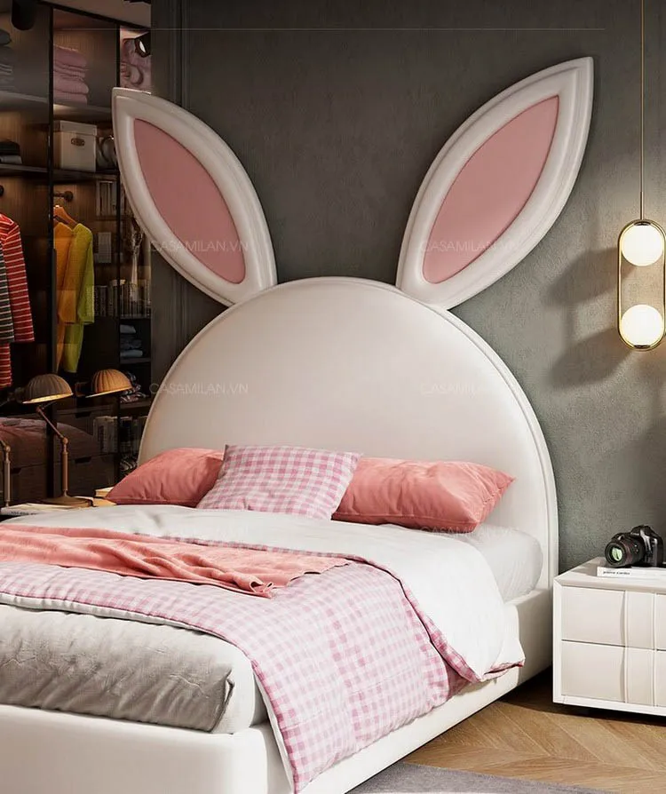 Giường ngủ công chúa cho bé gái hình tai thỏ