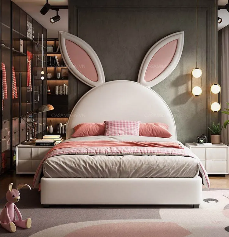 Giường ngủ cho trẻ em hình tai thỏ CB113