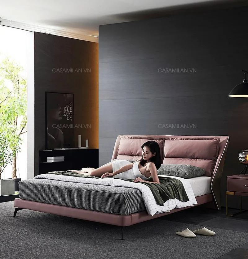 Giường da đẹp dễ dàng kết hợp với không gian nội thất