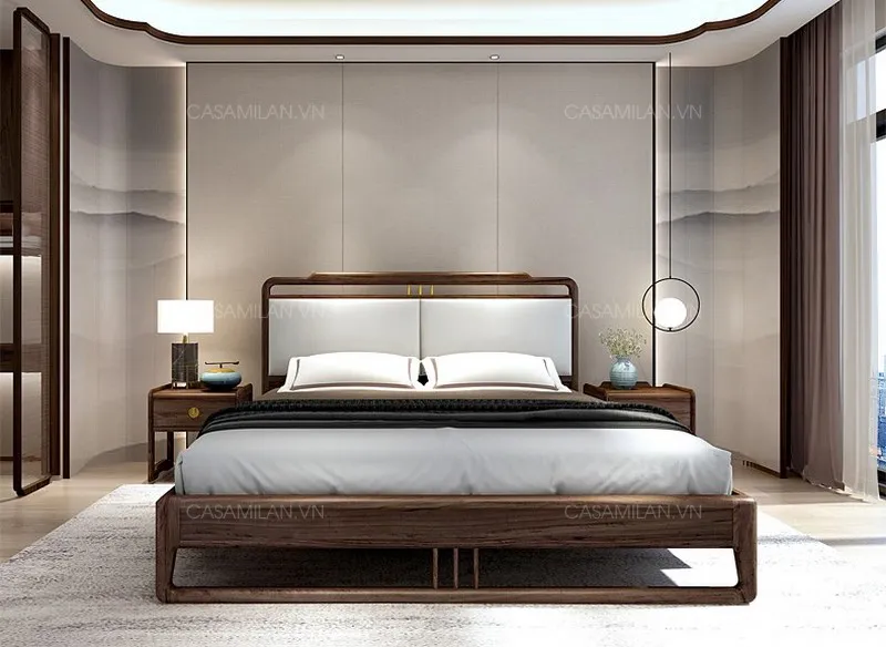 Giường ngủ gỗ màu tự nhiên đẹp mắt GG2102