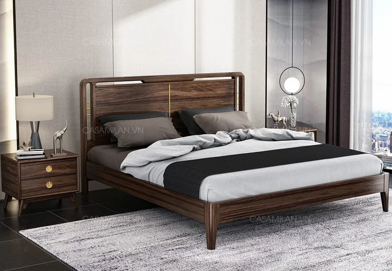 Giường ngủ gỗ tự nhiên hiện đại GD2105
