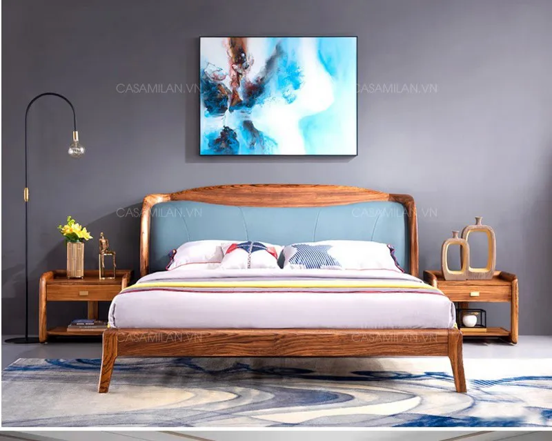 Chân giường gỗ thiết kế đơn giản vững chắc