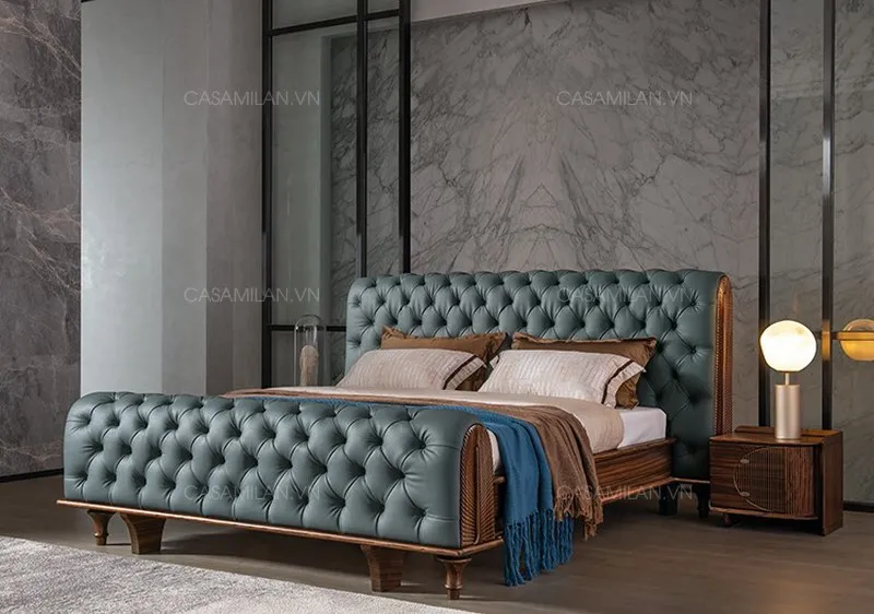 Giường gỗ hiện đại phong cách Châu Âu GG2110