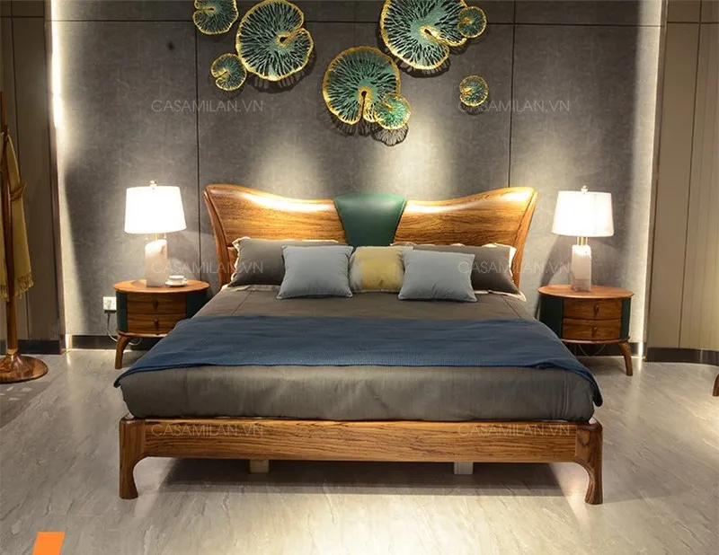 Giường ngủ gỗ tự nhiên cao cấp hiện đại GG2111