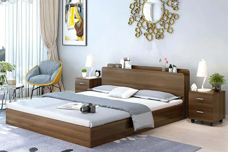 Giường gỗ công nghiệp HDF cho phòng ngủ