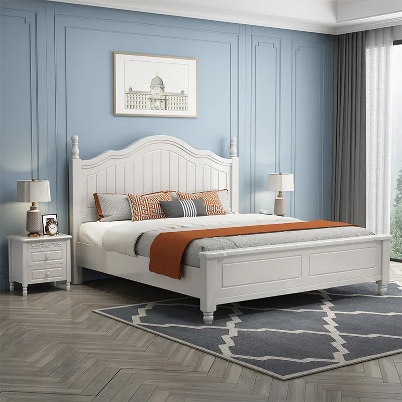Giường ngủ gỗ màu trắng hiện đại