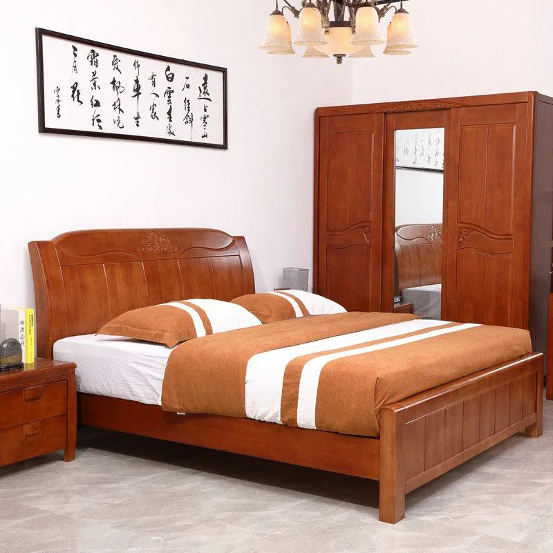 Giường ngủ gỗ xoan đào cho phòng ngủ