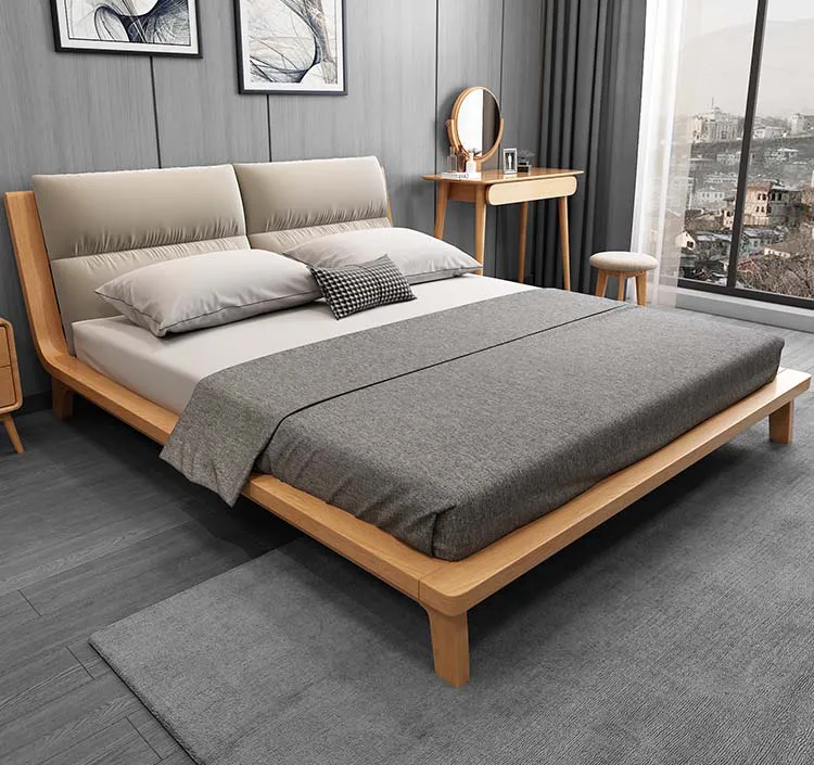 Giường ngủ gỗ sồi hiện đại