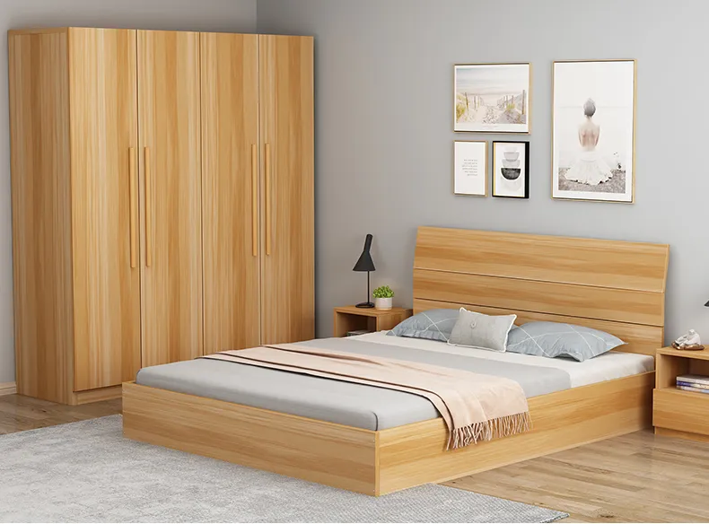 Giường ngủ gỗ sồi kiểu Nhật hiện đại tinh tế