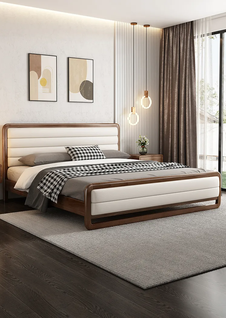 Giường ngủ gỗ sồi 1m8x2m hiện đại