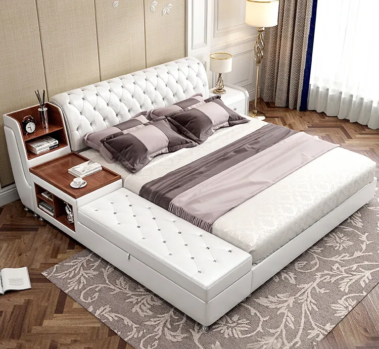 Giường ngủ cao cấp hiện đại màu trắng