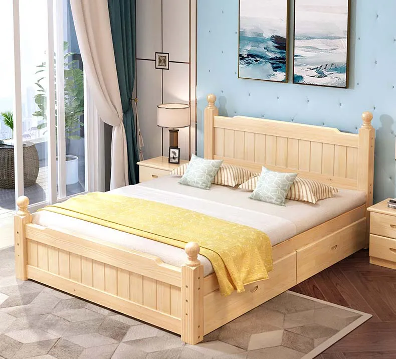 Mẫu giường ngủ thông minh có ngăn kéo gỗ tự nhiên