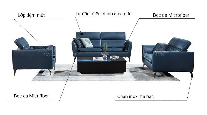 Cấu tạo ghế sofa da cao cấp SF1207