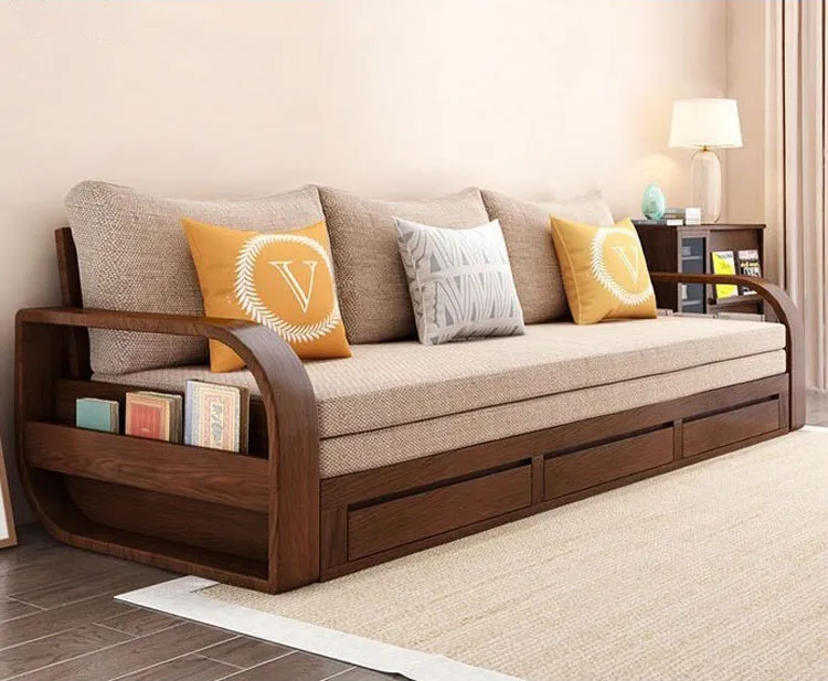 Sofa giường gỗ sồi thông minh