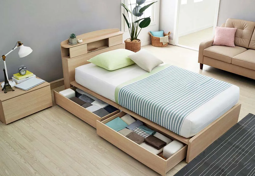 Giường ngủ kiểu Nhật có ngăn kéo thông minh