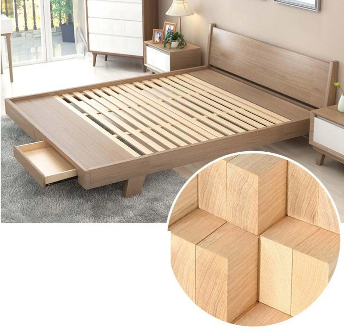 Giường ngủ gỗ có ngăn kéo chứa đồ đa năng