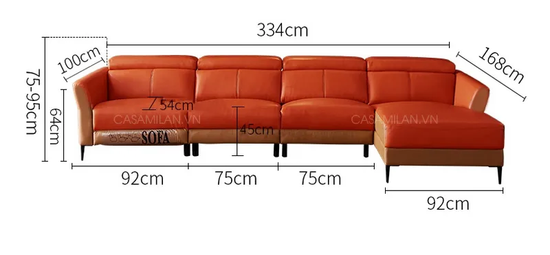 Kích thước tiêu chuẩn Sofa thông minh SF1240