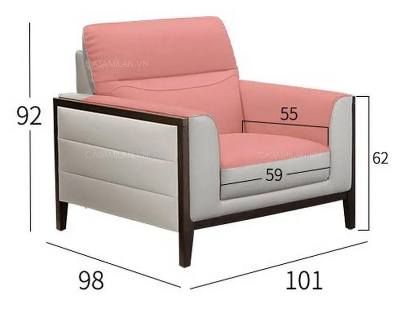 Kích thước ghế sofa đơn SF1222