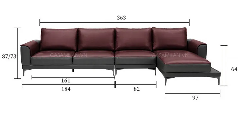 Kích thước sofa cao cấp tùy chỉnh theo yêu cầu