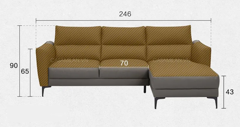 Kích thước sofa da cao cấp SF1227